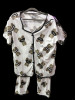 PIJAMA BOTONES ACANALADA 3 PIEZAS - Fashion Palacios
