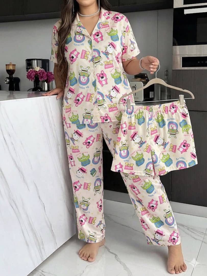 PIJAMA BOTONES ANIMADA 3 PIEZAS - Happy Shopping