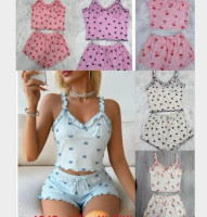 PIJAMA DE 2 PIEZAS ACANALADA CON FARALADO - Happy Shopping
